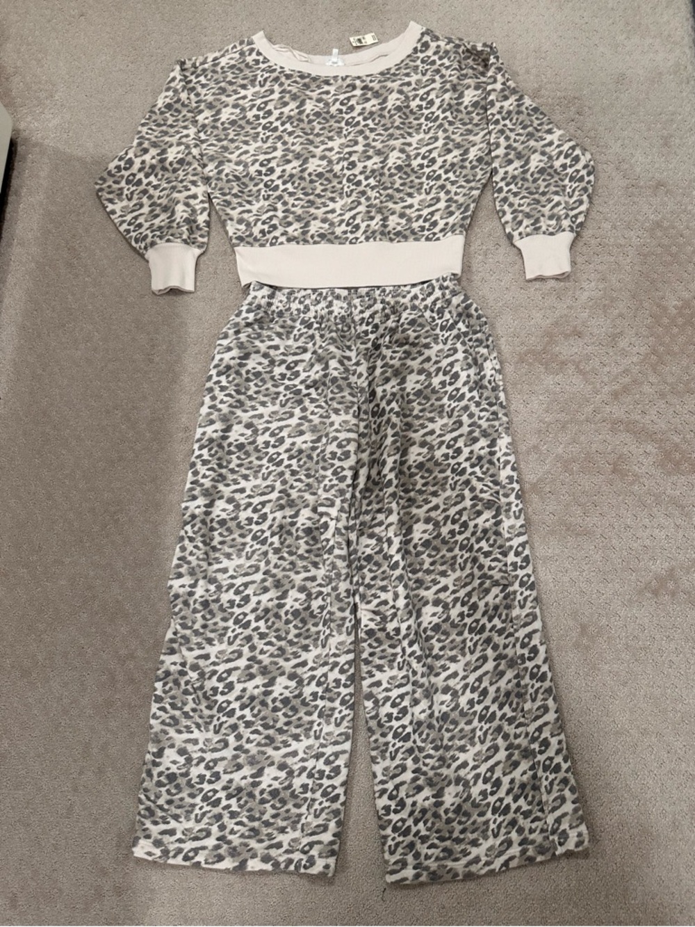 Aerie SET Go-To Off The Shoulder Sweatshirt and Workwear Pants Size L Brand New